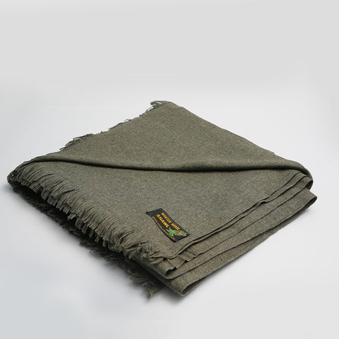 Olive Green Winter Wool Shawl